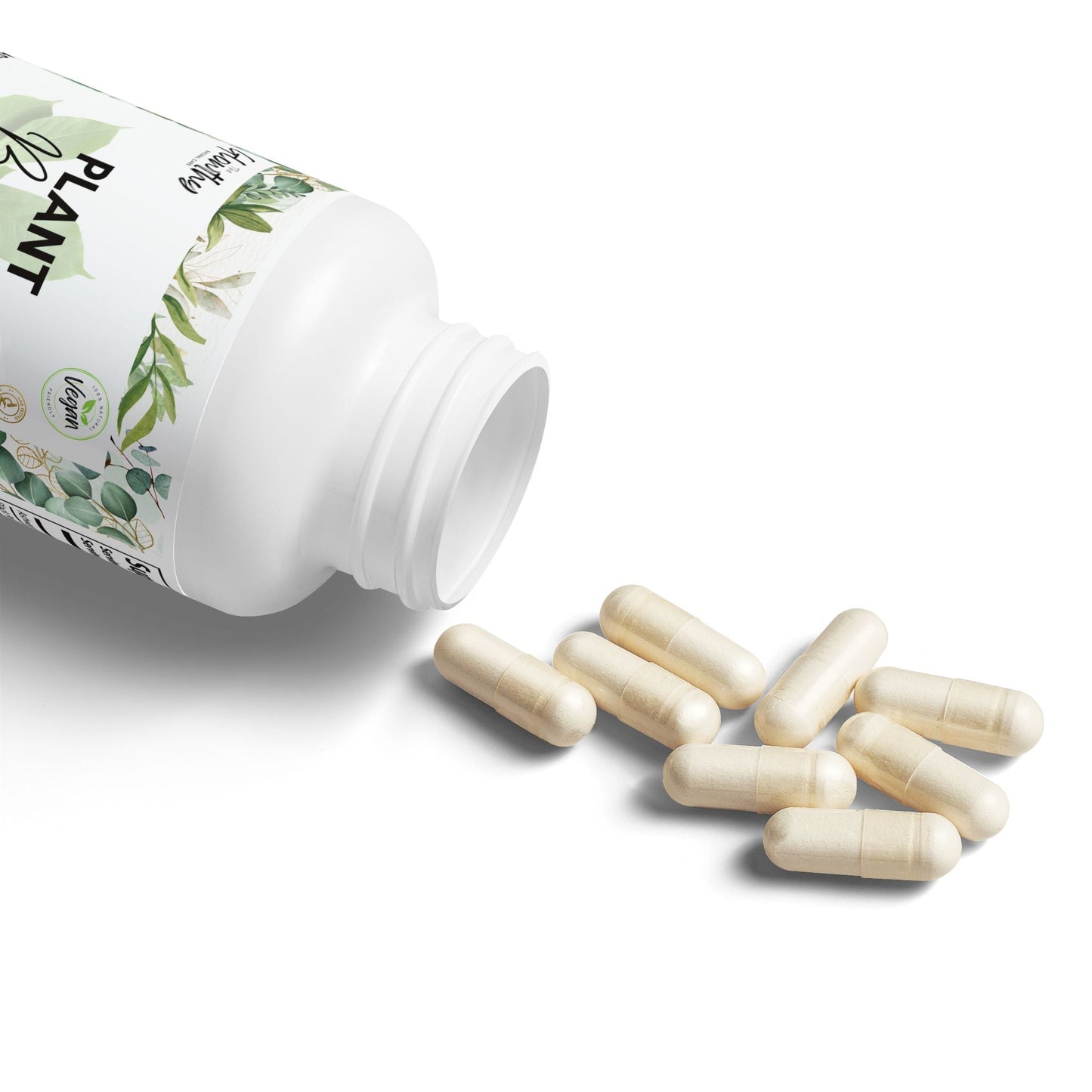 Ashwagandha Supplement PLANT BOOST+ Ashwagandha and Black Pepper Supplement, empowers you to feel centered, energized, and in control, bottle 60 vegan capsules