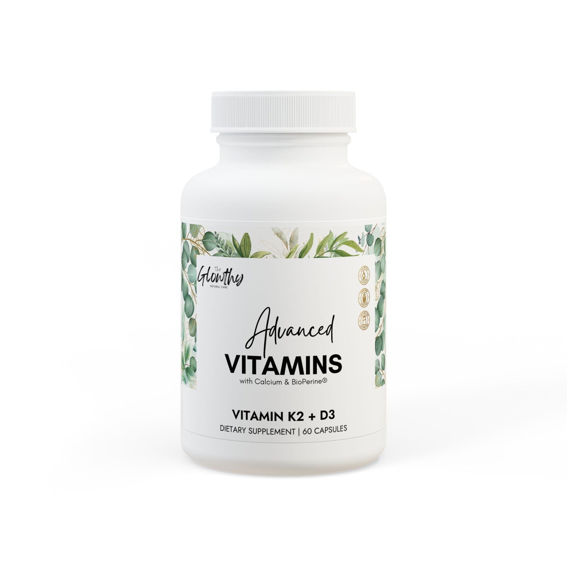 Vitamin K2 and D3 Supplement ADVANCE VITAMINS (60 Capsules) Must-have Vitamin K2 and D3 Supplement formulated to deliver synergistic benefits that support strong bones, a resilient heart, and optimal muscle and immune function. supports exercise performance and muscle function, includes Vitamin K2, D3, Calcium, BioPerine, corn-free, lactose-free.