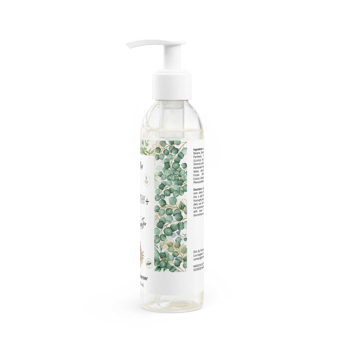 Gentle Cleanser GLOWTHY+ SKIN BOOSTER Face and Body, 6oz bottle with pump, ideal for sensitive skin.