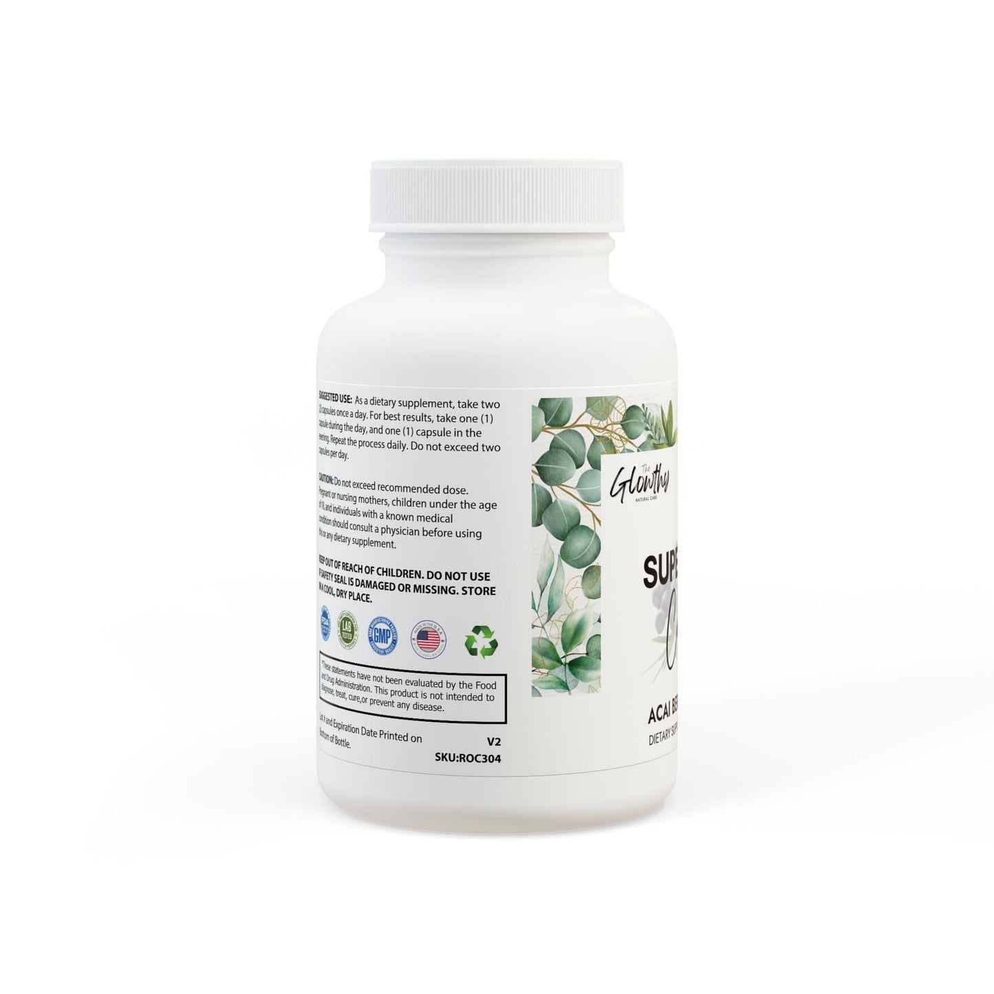 acai powder benefits SUPERFOOD COMPLEX Acai Berry Supplement bottle , 60 capsules, vegan-friendly, supports healthy digestion.