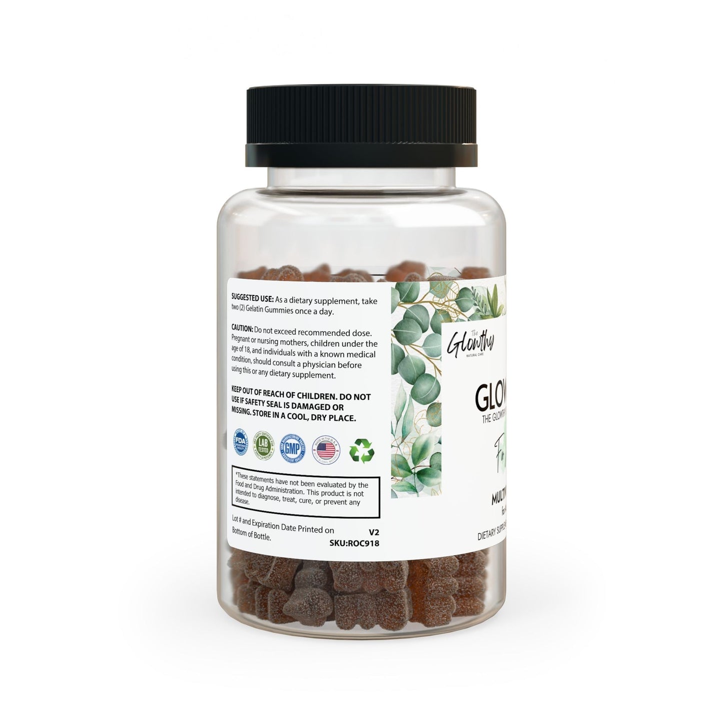 Multivitamin Daily Gummies for adults GLOWMIES Multivitamin Gummies for Adults in a bottle, 60 gummies, deliver essential vitamins, minerals, and antioxidants that support energy, immunity, metabolism, and overall vitality. supports energy, hair health, non-GMO, corn-free, FDA and GMP certified.