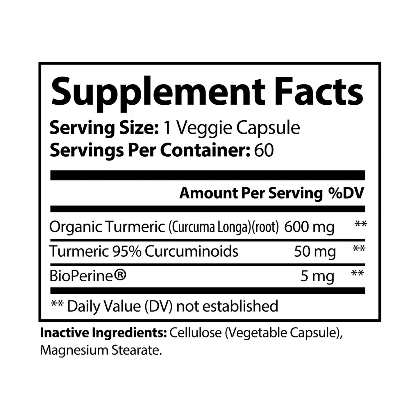 PLANT BOOST+ TURMERIC with BioPerine® (Black Pepper Fruit Extract) Supplement (60 Capsules)