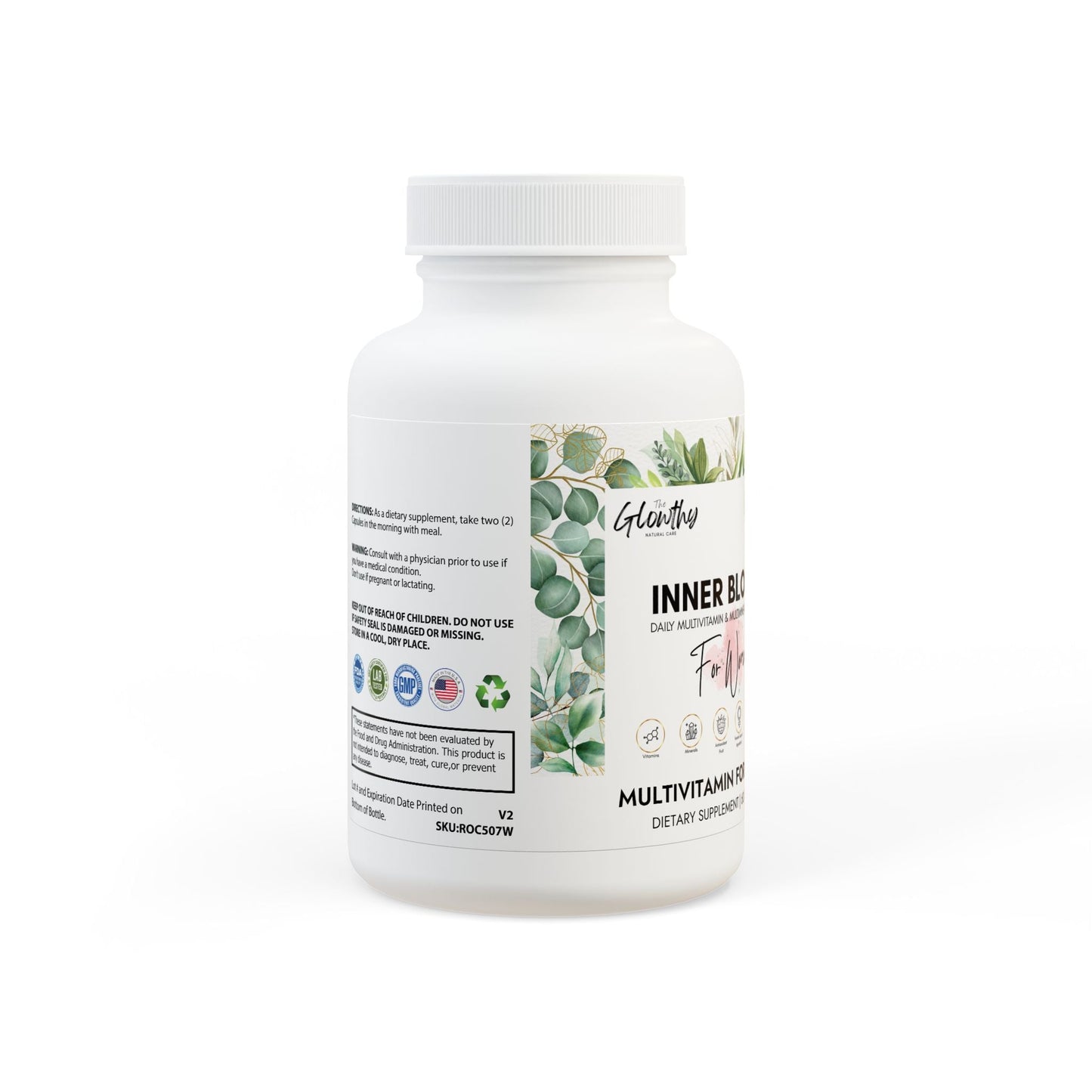 Multivitamin for Women INNER BLOOM Supplement (60 Capsules) All in one. designed to support exercise performance, aerobic energy metabolism, conversion of food into cellular energy, hair health, antioxidant function.
