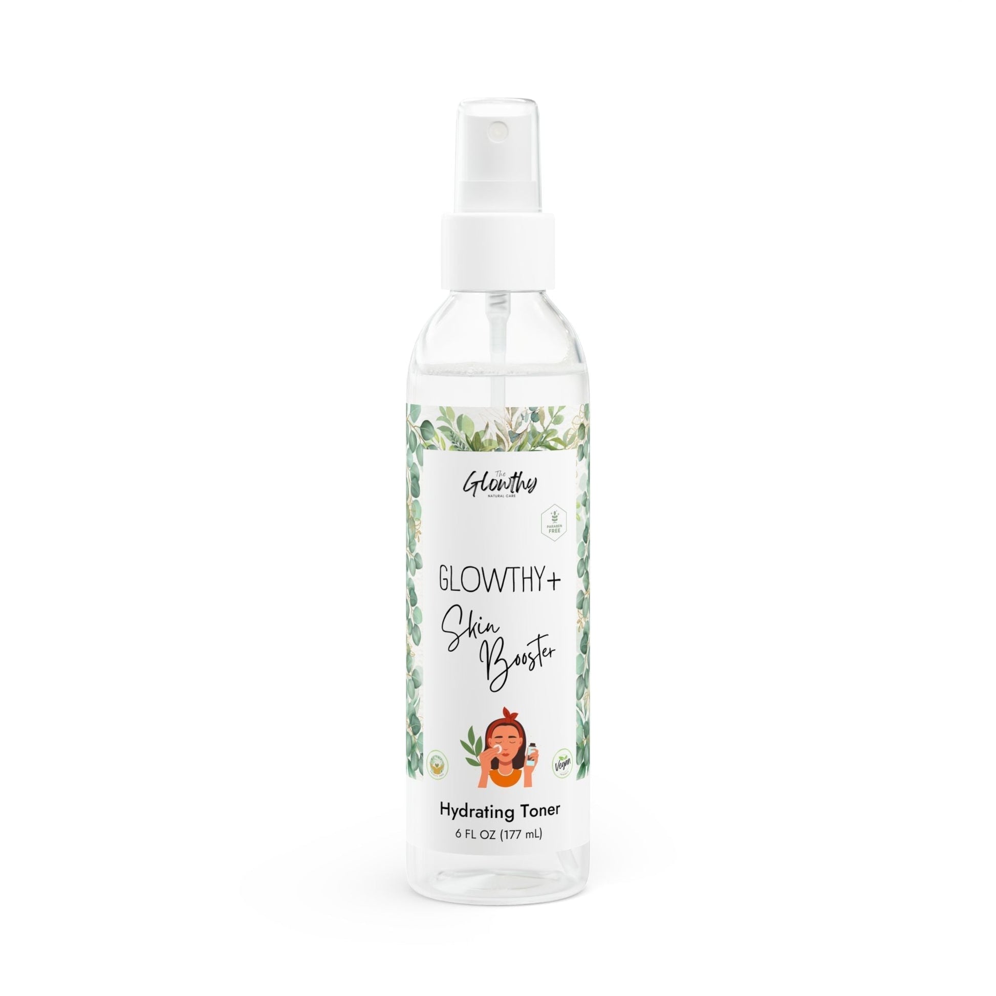 GLOWTHY+ SKIN BOOSTER Hydrating Toner, 6oz bottle, best toner for dry skin.