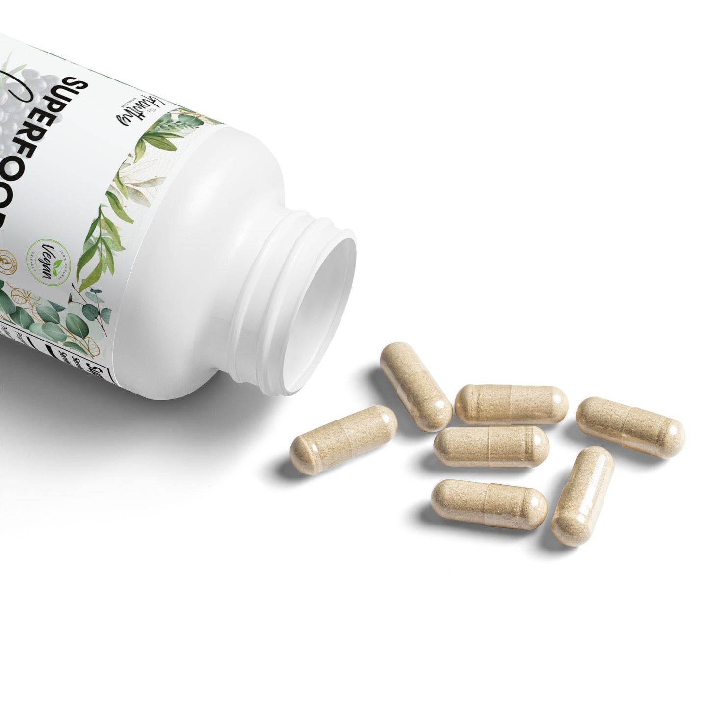 acai powder benefits SUPERFOOD COMPLEX Acai Berry Supplement bottle , 60 capsules, vegan-friendly, supports healthy digestion.