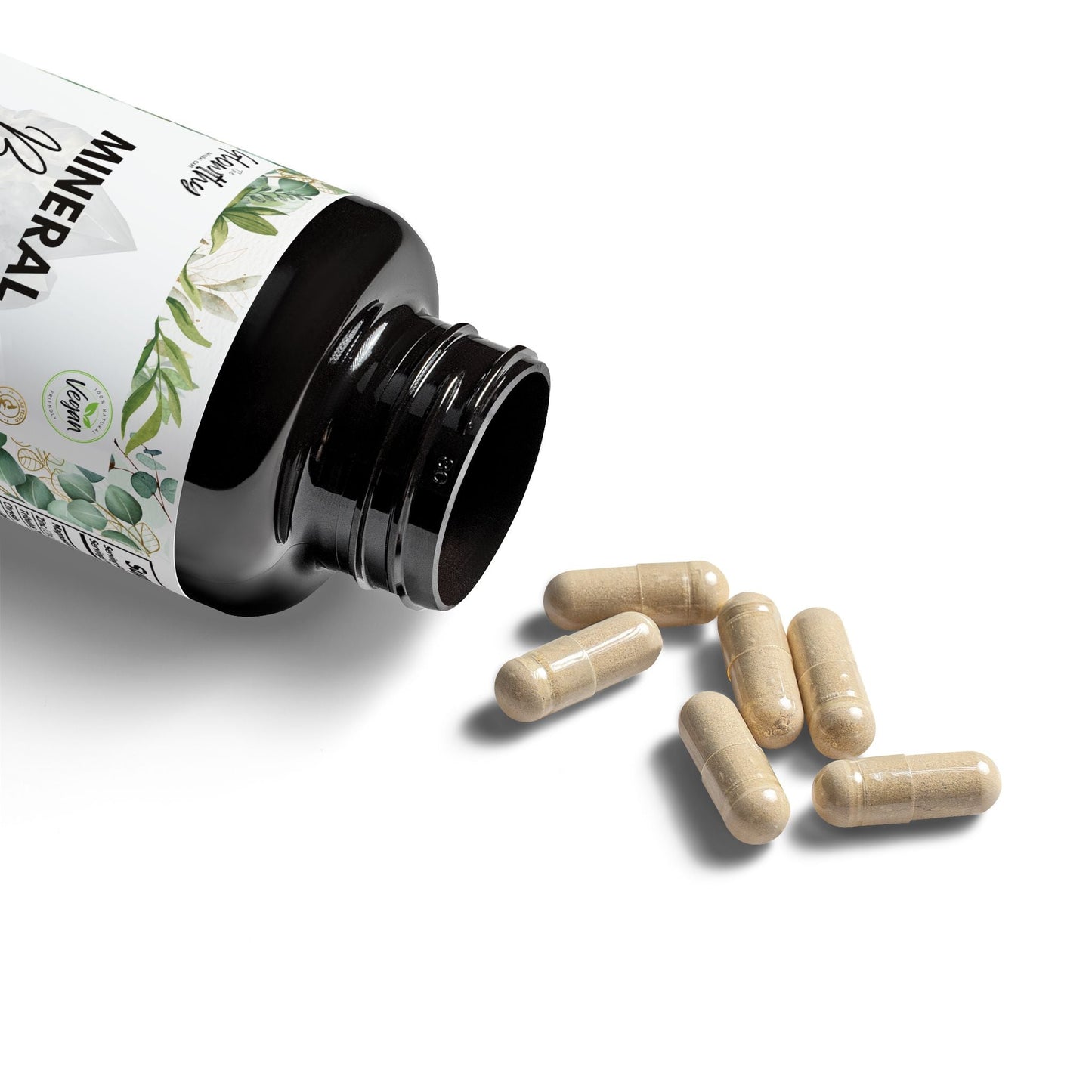 Magnesium Zinc Supplement MINERAL BOOST+ to boost Exercice Performance, bottle with 90 capsules supporting athletic performance and bodybuilding, vegan-friendly and non-GMO.