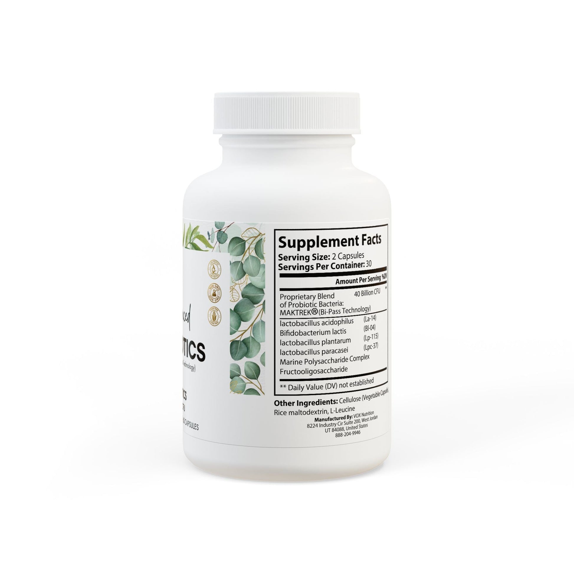 Probiotics benefits - ADVANCE PROBIOTICS Supplement (60 Capsules), upports good bacteria in the digestive tract, athletic performance and reduces muscle damage.