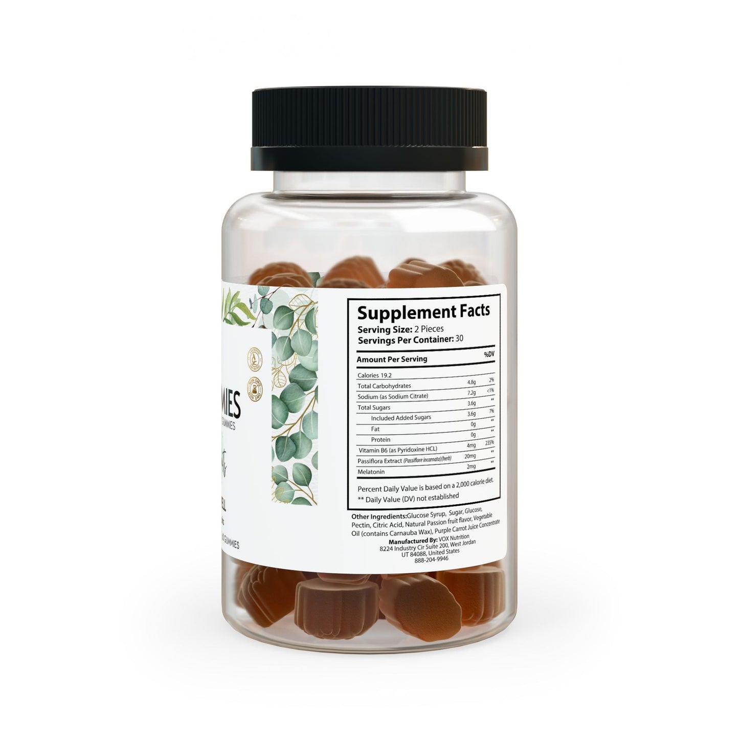 Sleep Well Melatonin Gummies GLOWMIES Sleep Well Gummies designed to enhance sleep, support healthy sleep patterns, provide antioxidant support and promote healthy circadian rhythms, bottle with 60 gummies