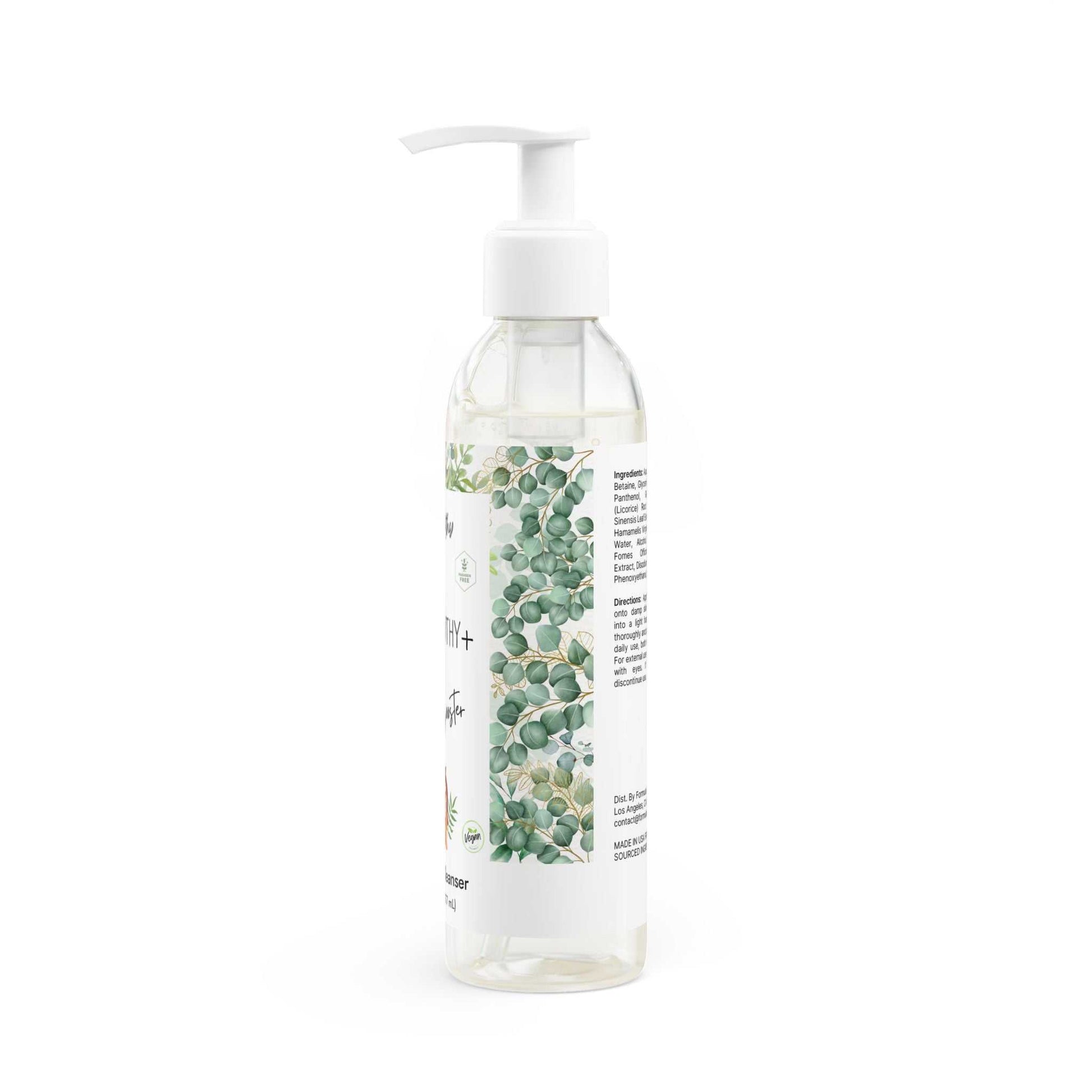Gentle Cleanser GLOWTHY+ SKIN BOOSTER Face and Body, 6oz bottle with pump, ideal for sensitive skin.