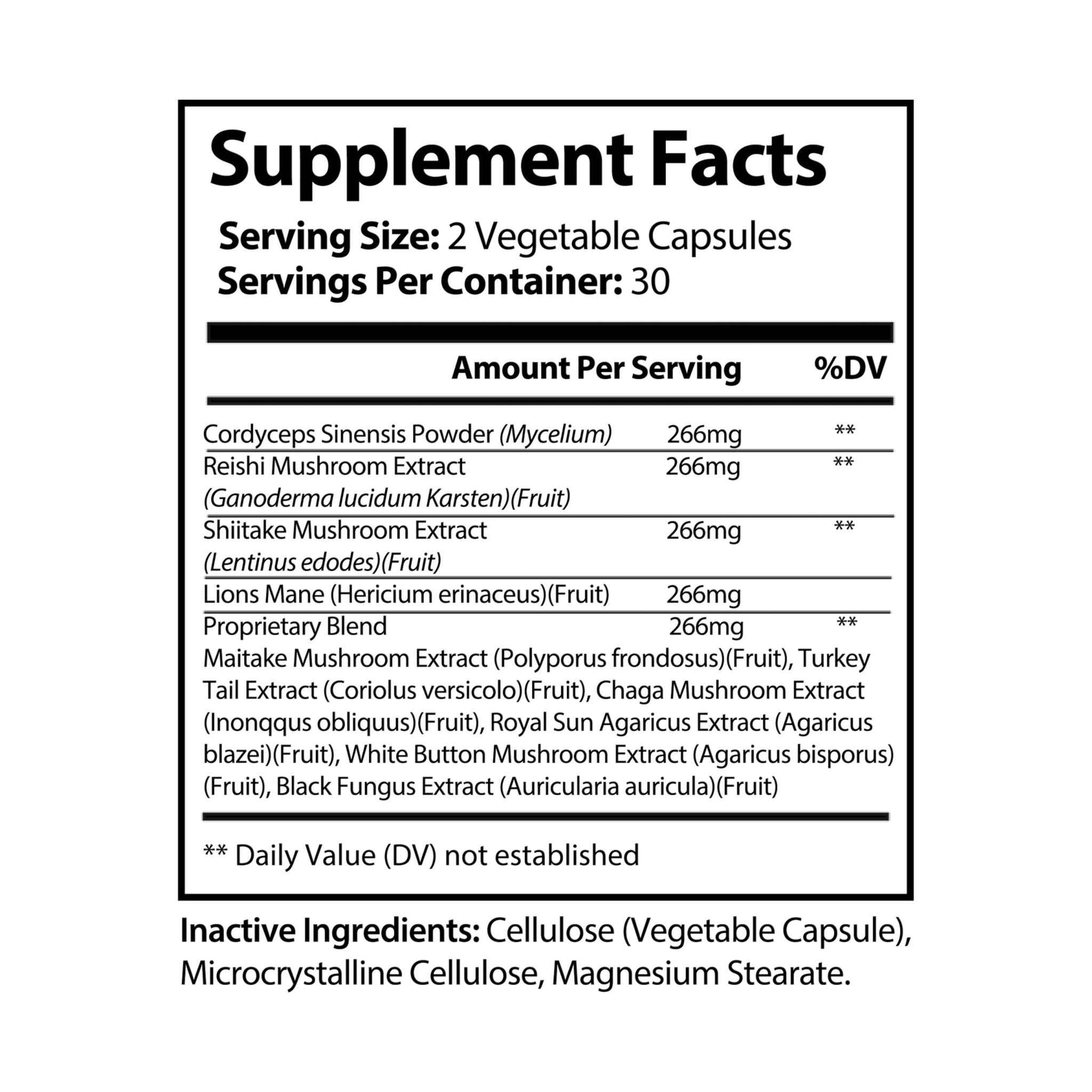 Mushroom Powder Benefits SUPERFOOD COMPLEX Mushroom Blend Supplement bottle with 60 capsules, featuring Cordyceps, Shiitake, and Lion's Mane for brain and energy support. Discover the Mushroom Powder Benefits. Power through your busiest days with focus, clarity, and natural energy. Your daily ally for enhanced vitality and wellness. 