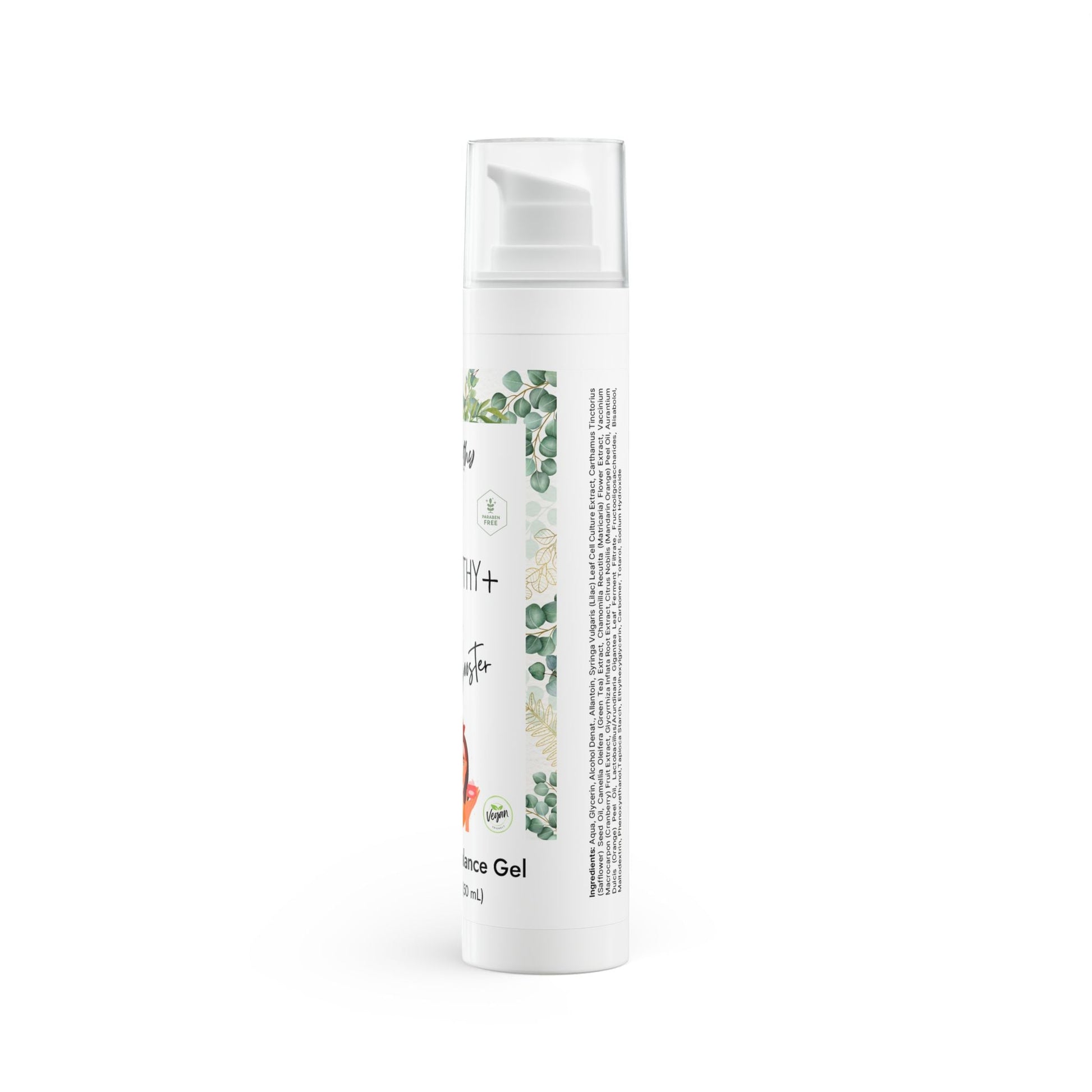 GLOWTHY+ SKIN BOOSTER Moisture Balance Gel, white bottle with airless pump, 1.7oz, lightweight hydration for dry, blemish-prone skin.
