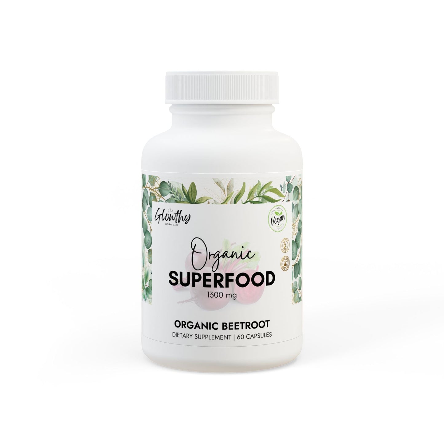beet powder benefits ORGANIC SUPERFOOD Beetroot Supplement, fuels your body and support your health—naturally and effectively. It impacts circulation, stamina and cardiovascular health, 60 Capsules in white bottle