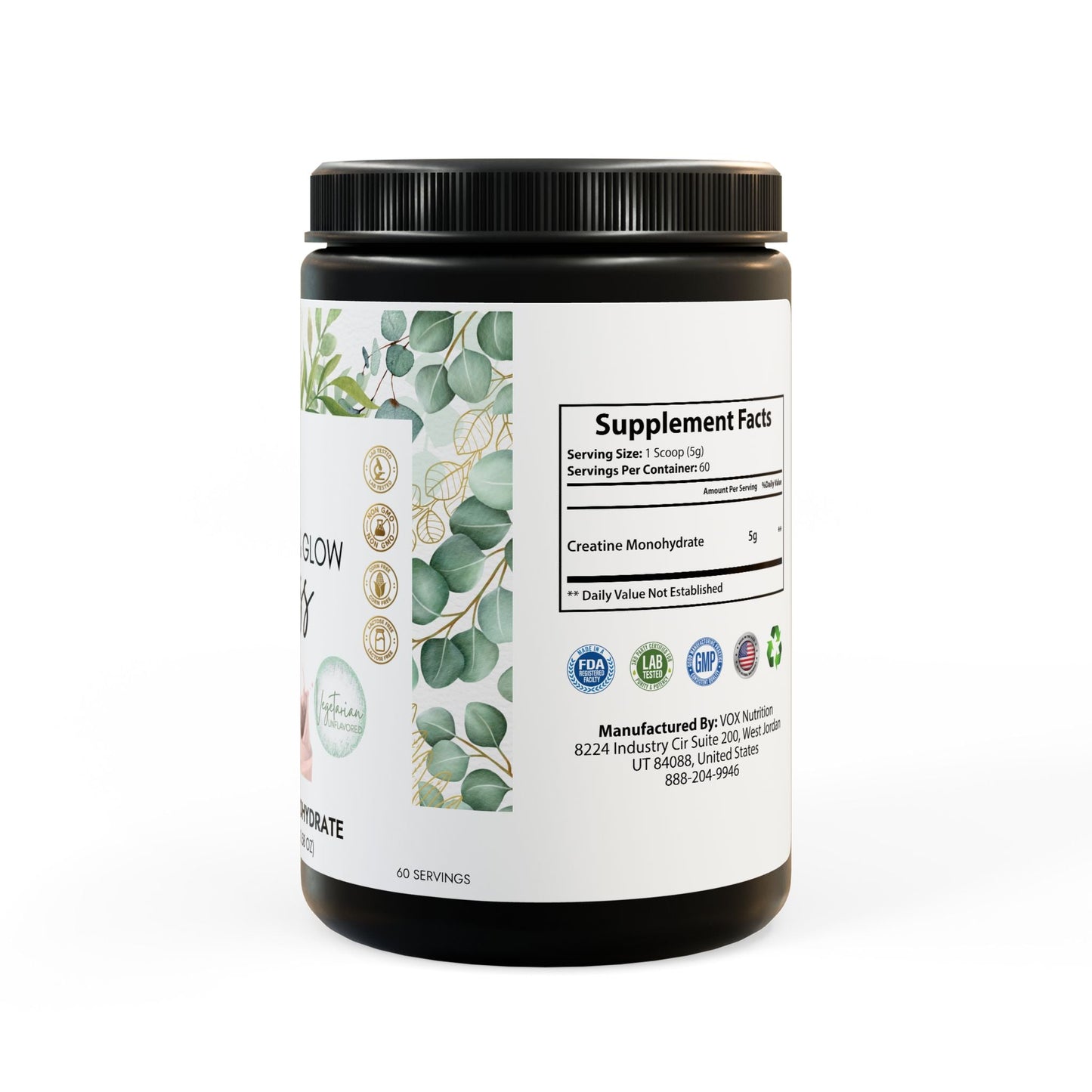 FITNESS & GLOW Creatine Monohydrate Supplement (300g, 10.58oz)