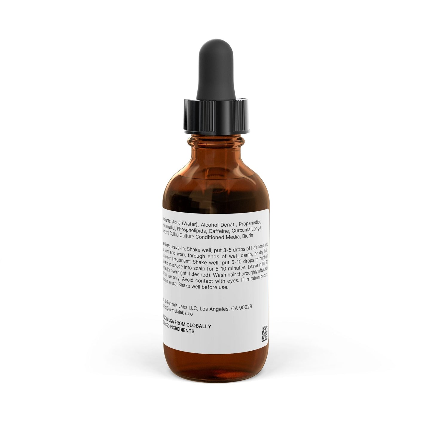 GLOWTHY+ HAIR BOOSTER Hair Growth Tonic, 2oz bottle with dropper, enriched with biotin, turmeric, and caffeine for nourishing and strengthening hair.