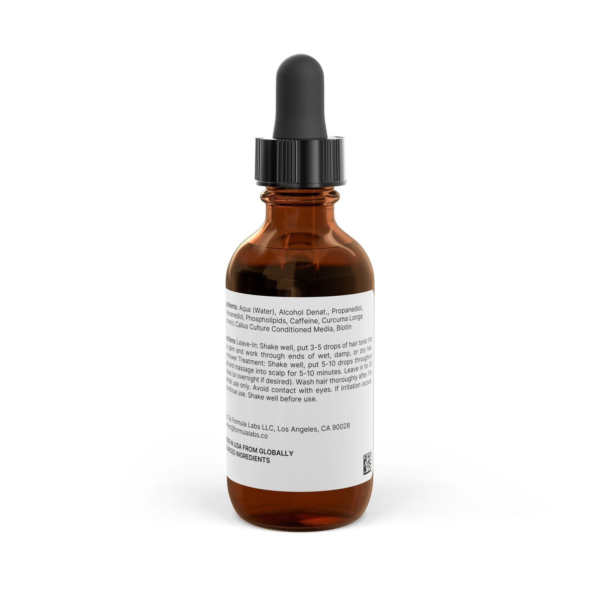 GLOWTHY+ HAIR BOOSTER Hair Growth Tonic, 2oz bottle with dropper, enriched with biotin, turmeric, and caffeine for nourishing and strengthening hair.