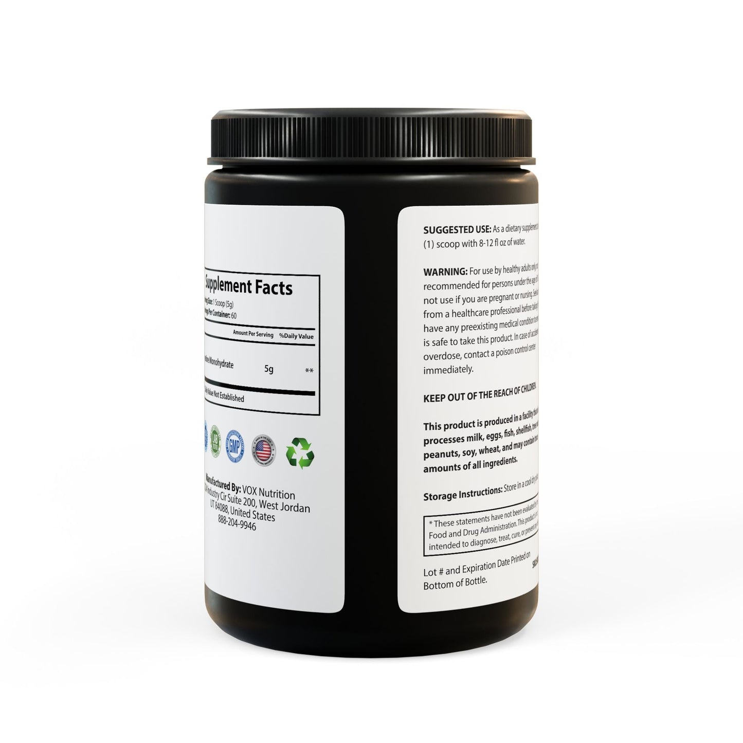 FITNESS & GLOW Creatine Monohydrate Supplement (300g, 10.58oz)