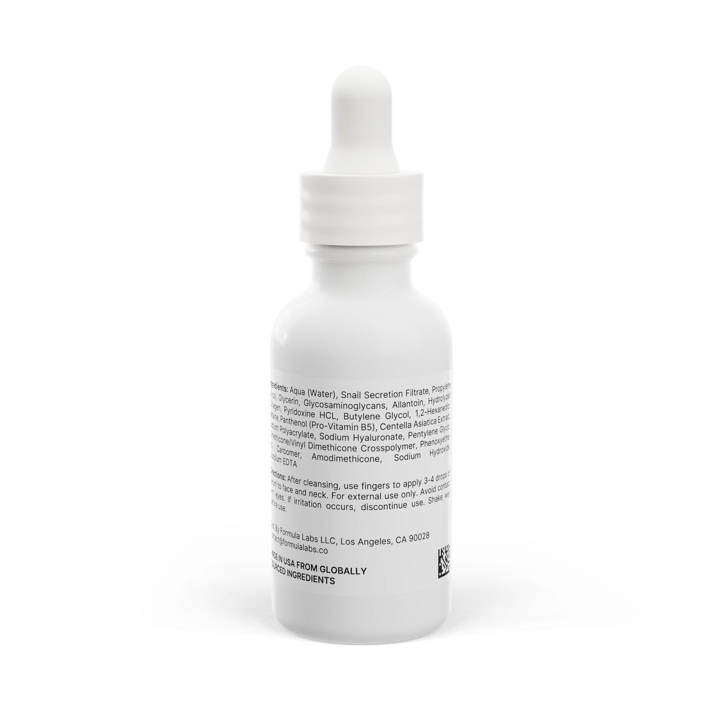 Snail Mucin Facial Serum by GLOWTHY+, 1oz bottle with dropper for skin brightening and hydration.