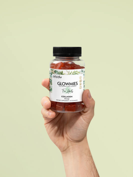 Collagen benefits - GLOWMIES Collagen Gummies (60 Gummies) delicious formula designed to support radiant skin, strong hair, healthy nails, and joint comfort. 