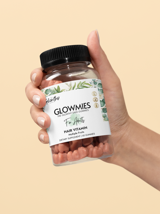 Hair Vitamin Gummies GLOWMIES (60u) Natural supplement for hair growth GLOWMIES Hair Vitamin Gummies 60 gummies, supports healthy hair with vitamins, FDA-approved, non-GMO.