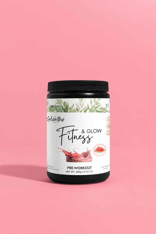 Pre-Workout Supplement Watermelon Flavor 300g Container on Pink Background