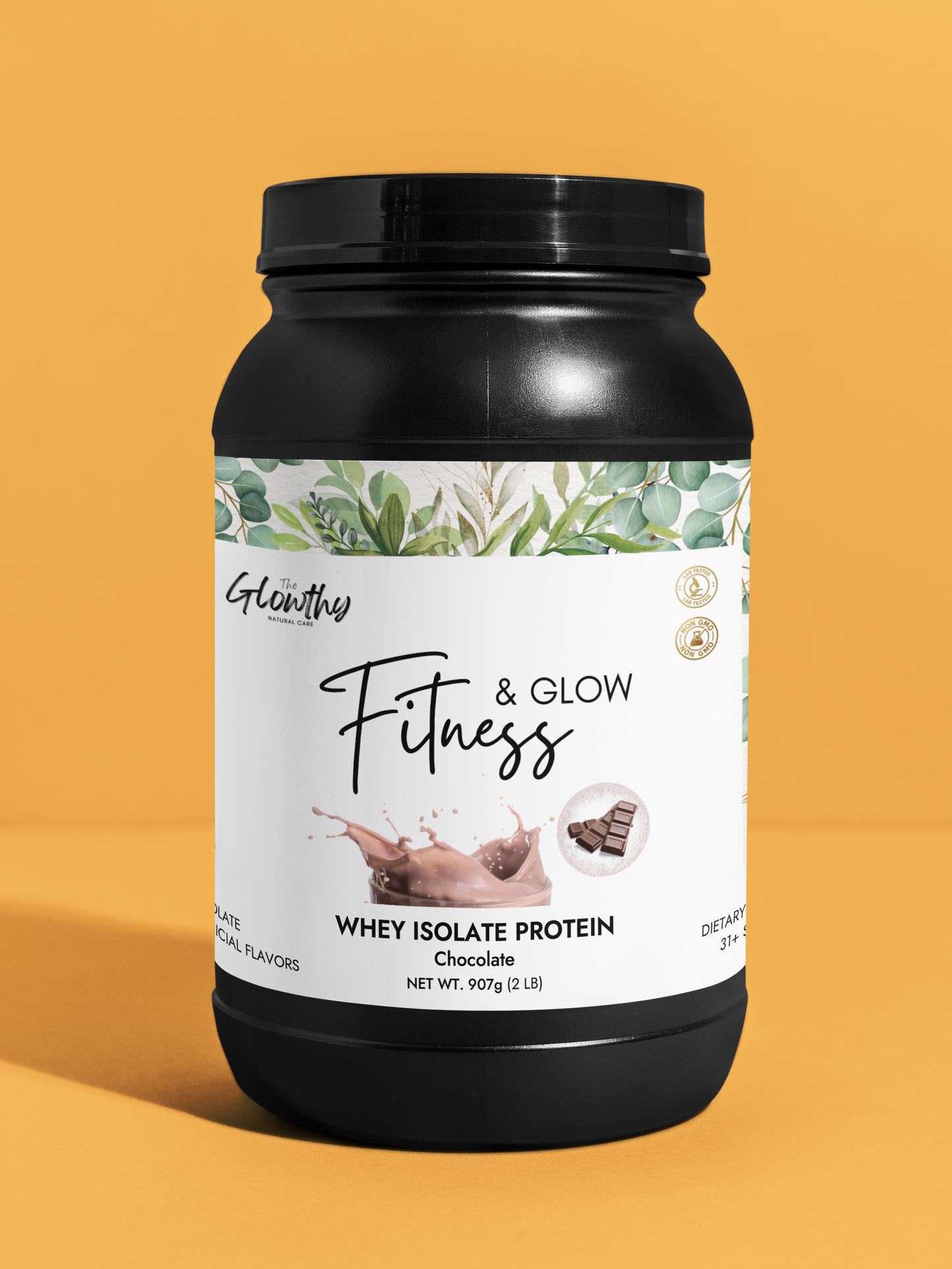whey protein isolate Supplement 907g by FITNESS & GLOW, supports muscle recovery and growth, non-GMO, FDA-certified.
